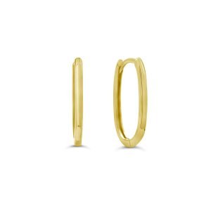 Elongated Oval Huggies Hoops