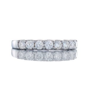 0.64ctw Diamond Shared Prong Set Band 18k White Gold