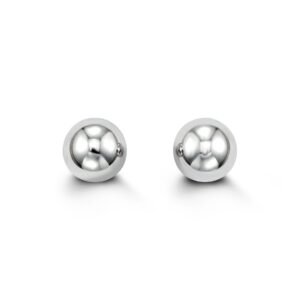 8mm White Gold High Polished Ball Studs