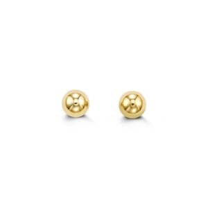 5mm Yellow Gold High Polish Ball Studs