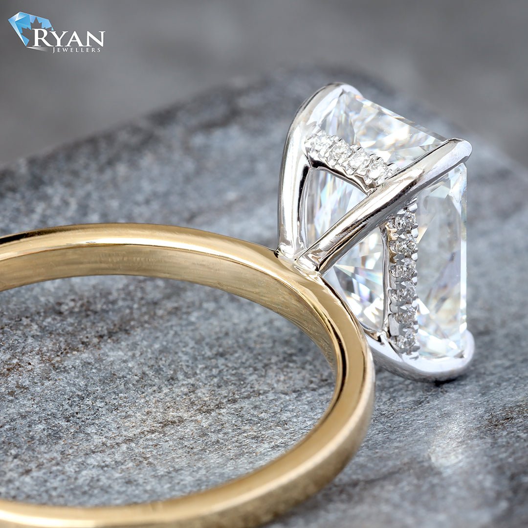 3.11ctw Radiant Solitaire with Hidden Halo Ring - Image 4