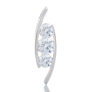 1.00ctw Tension Set Journy Slider Lab Created Diamond Pendant