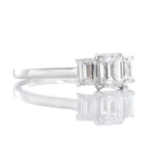 0.50ctw Lab Created Three Stone Emerald Cut Past Present Future