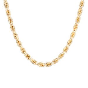 3.50 mm Solid Diamond Cut Rope Chain 10k Gold