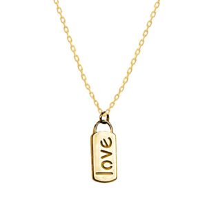 High Polished Tag with Cut Out "Love" Pendant