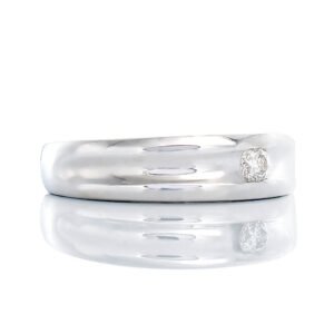 0.12ct Tension Set Solitaire Sunken Center Band