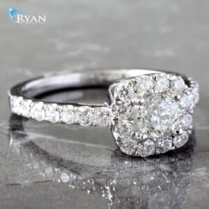 1.14CTW Round Brilliant Solitaire With Halo Engagement Ring
