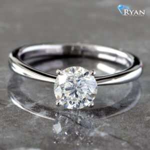 1.00CTW Natural Round Diamond With Tapered Knife Shoulders