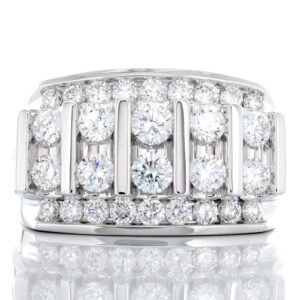 2.00ctw Raised Five Row Vertical Round Lab Diamonds and Horizontal Channel Above and Below