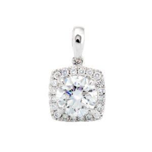 1.16ctw Round Solitaire with Cushion Diamond Halo