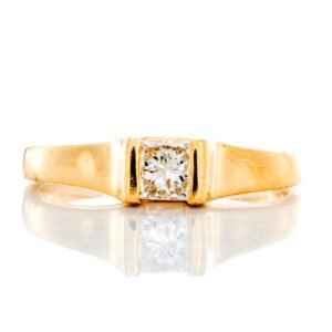 0.35CTW Natural Princess Cut Channel Set Solitaire