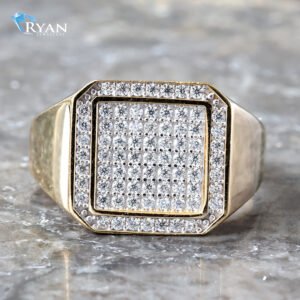 Cubic Square Top Pave W/ Cubic Pave Boarder