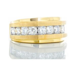 2.00ctw Eleven Diamond Channel Set Octagon Forefront Bushed & High Polished Finishing 10k Gold