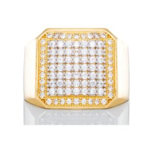 Slight Dome Center Rectangle Cubic Ring