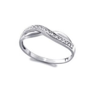 0.08ctw Crossover Channel Set Diamond Pave and High Polished