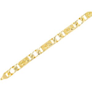 7.50mm Alternating Nugget and Casting Links Bracelet