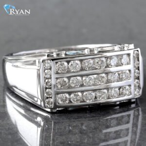 1.00CTW Natural Horizontal & Vertical Channel Set Diamond Ring