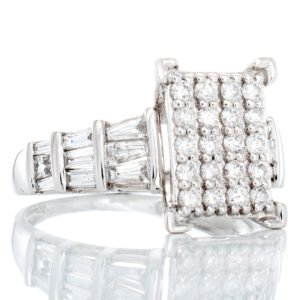 1.00CTW Natural Cinderella Ring With Baguette Shoulders