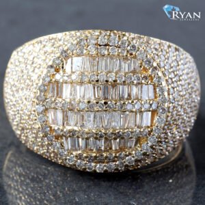 2.93ctw Round & Baguette Diamond Dome Ring