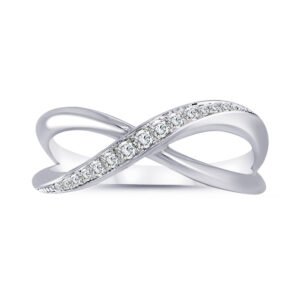 0.12ctw Cross Over Infinity Design Ring