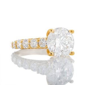 5.30ctw Lab Created Diamond Engagement Ring with Graduated Diamond Shoulders
