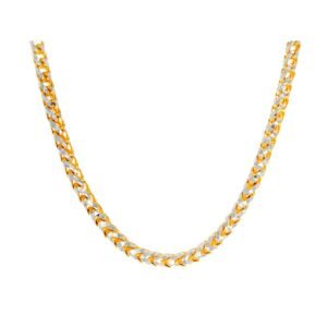 3.00mm Solid Round Franco Two Tone Diamond Cut Chain