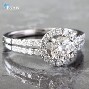 1.15CTW Round Brilliant Solitaire with Split Shoulders Ring