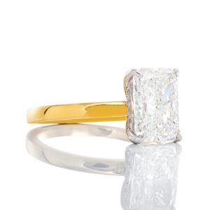 2.12ctw Lab Created Radiant Solitaire with Hidden Diamond Halo