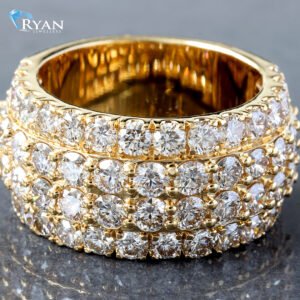 6.20CTW BIG Four Row 3/4 Eternity Diamond Band