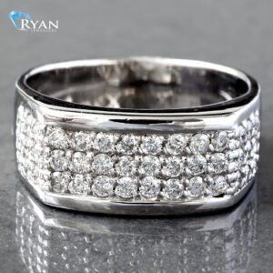 0.75ctw Three Row Diamond Band