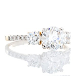 1.50ctw Round Brilliant Past Present Future Lab Created Diamond Ring