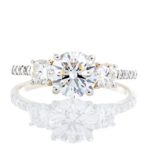 1.50ctw Round Brilliant Past Present Future Lab Created Diamond Ring