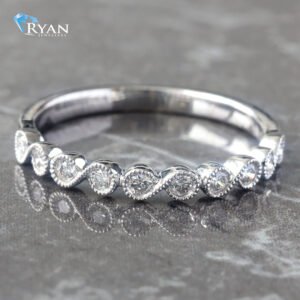0.23ctw Beaded Bezel Set Infinity Design Band