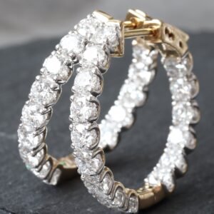 3.00ctw Lab Diamond Shared Prong Inside-Out Hoops