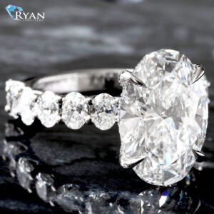 7.06ctw Oval Solitaire with Oval Diamond Shoulders & Basket