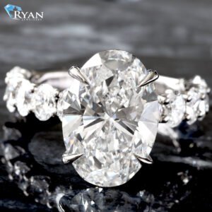 7.06ctw Oval Solitaire with Oval Diamond Shoulders & Basket