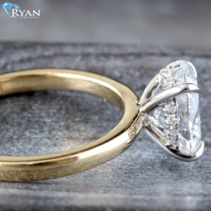 2.13ctw Oval Solitaire with Hidden Halo Ring