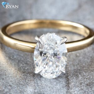 2.13ctw Oval Solitaire with Hidden Halo Ring