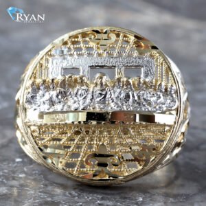 Yellow & White Gold Last Supper Weaved Ring