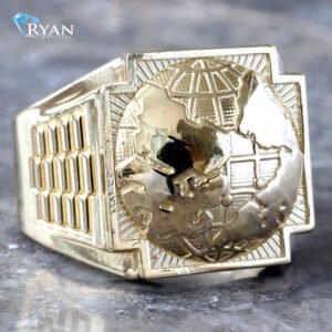 Domed Globe Ring With Rolex Shoulders