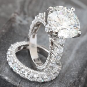 11.76ctw Shared Prong Set Big Beautiful Bridal Set