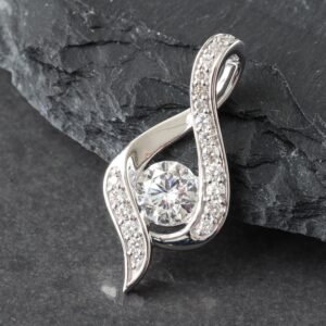 1.00ctw Lab Created Round Solitaire Open Tear Drop Infinity Slider