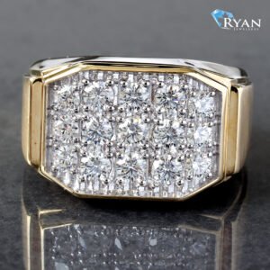 1.50CTW LAB Grown Table Top 15 Diamond Fore Front Ring