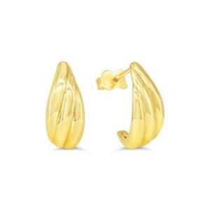 Grooved Half Hoops on Studs