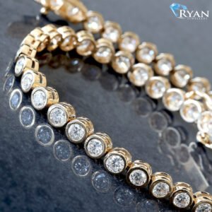 5.10ctw Round Brilliant Bezel Set Lab Diamond Tennis Bracelet