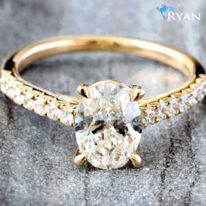 1.42ctw Oval Solitaire With Diamond Cathedral Mount