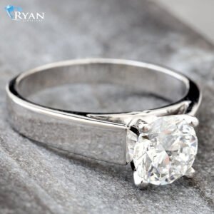 1.09ctw Round Solitaire with Wide Up-Swept Shoulders