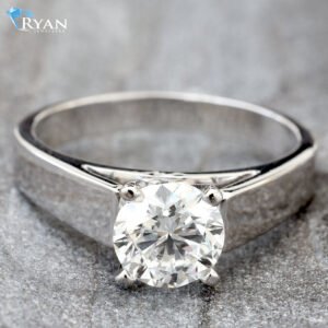 1.09ctw Round Solitaire with Wide Up-Swept Shoulders