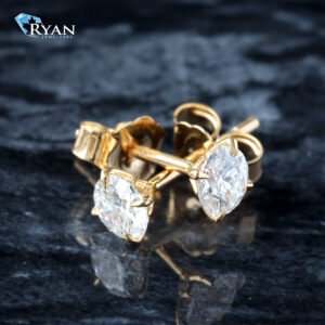 0.55ctw Round Solitaire Four Prongs Floral Basket Diamond Studs