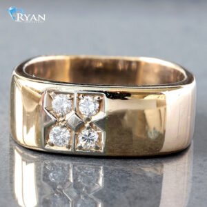 0.12CTW Natural 4 Diamond Off-Set Band